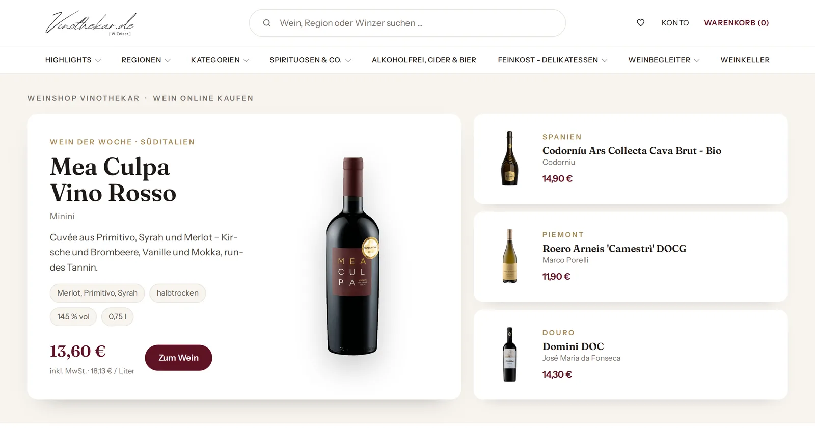 vinothekar.de Startseite